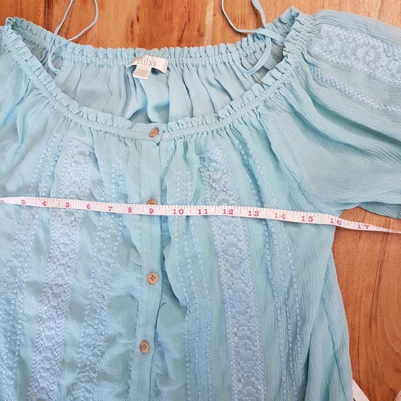 🌏 BIBA • Mulberry Silk Boho Top • Sz 42 - Picture 15 of 16